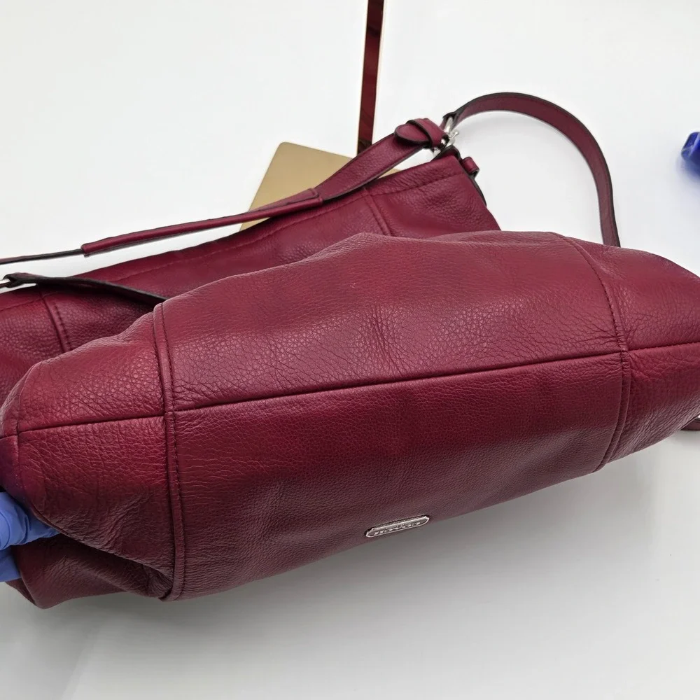 Coach Large Slouchy Hobo Bag Pebbled Leather Shoulder Tote Crossbody F31323 Wine